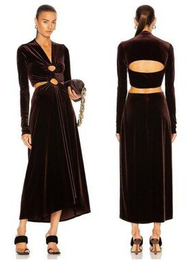 💕A.L.C.💕 Maeve Velvet Dress ~ Java Brown 14 NWT